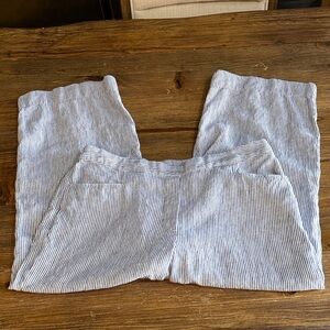 J. Jill Love Linen Blue and White Striped Pants